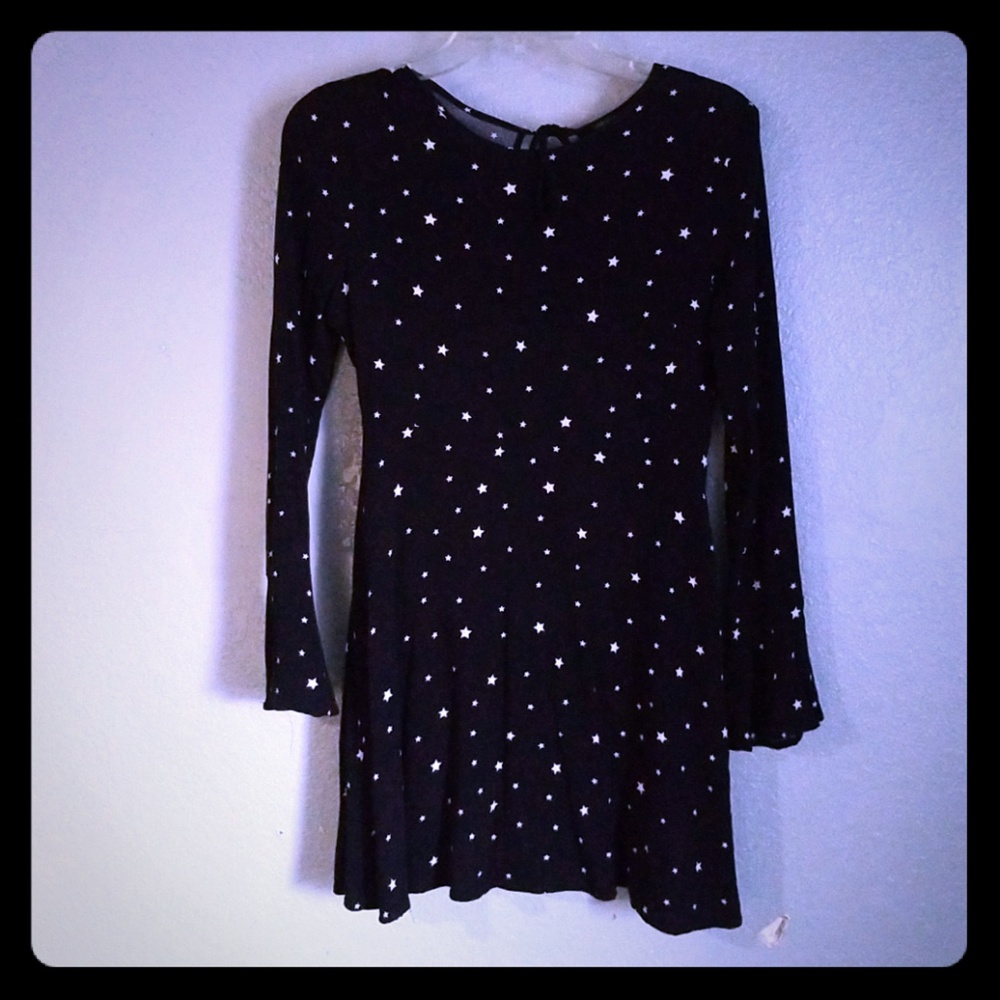 A long-sleeve dress